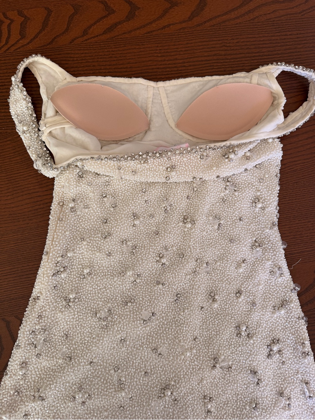 Bridal Crystal Dress - Embellished White Mini Dress With Scoop Neck — image 8 of 8